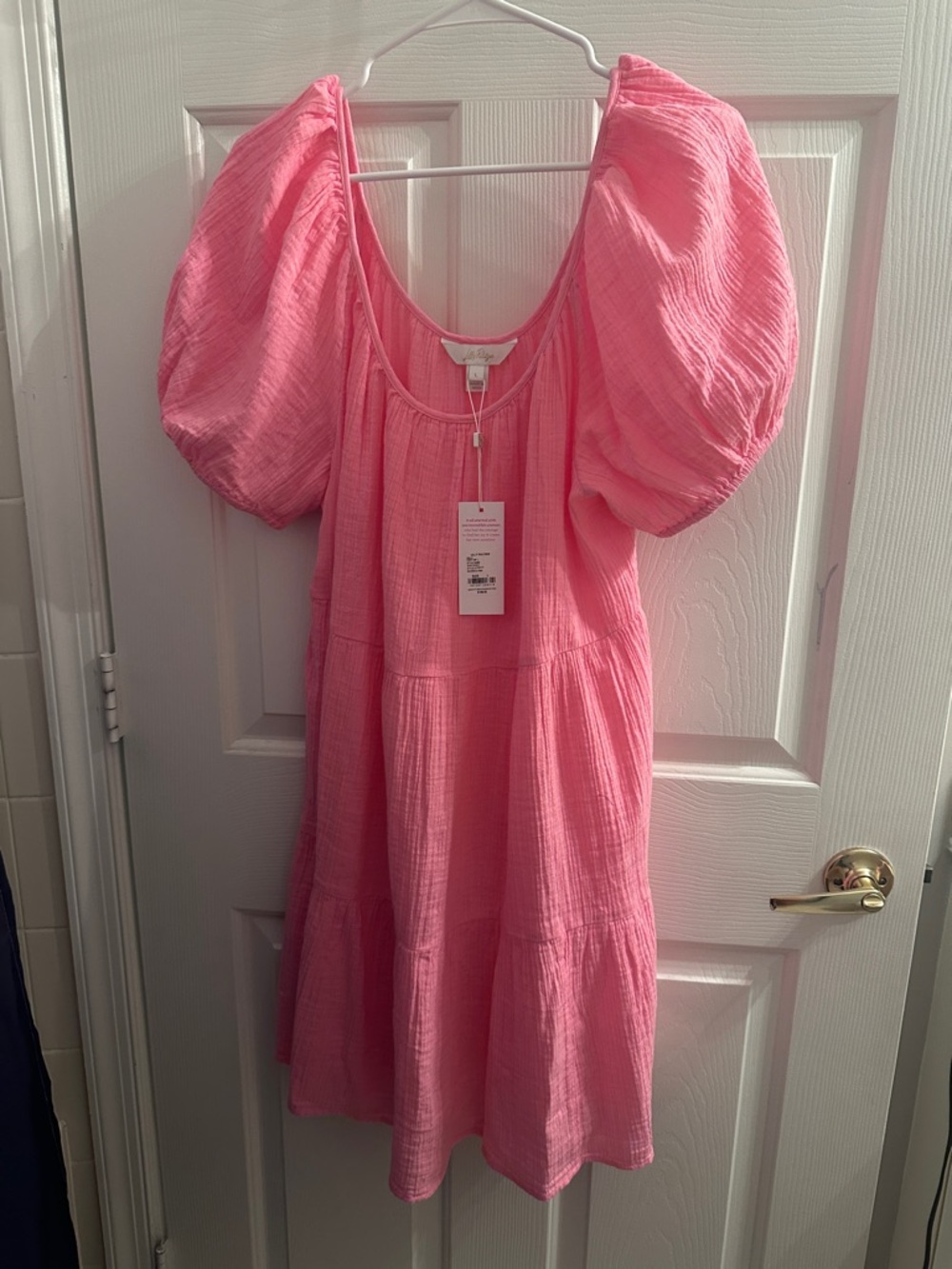 Lilly Pulitzer Zemini Pink Puff Sleeve Dress/ Coverup